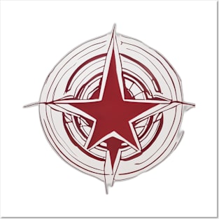 Red Star Emblem Graphic Tee Design No. 508 Posters and Art